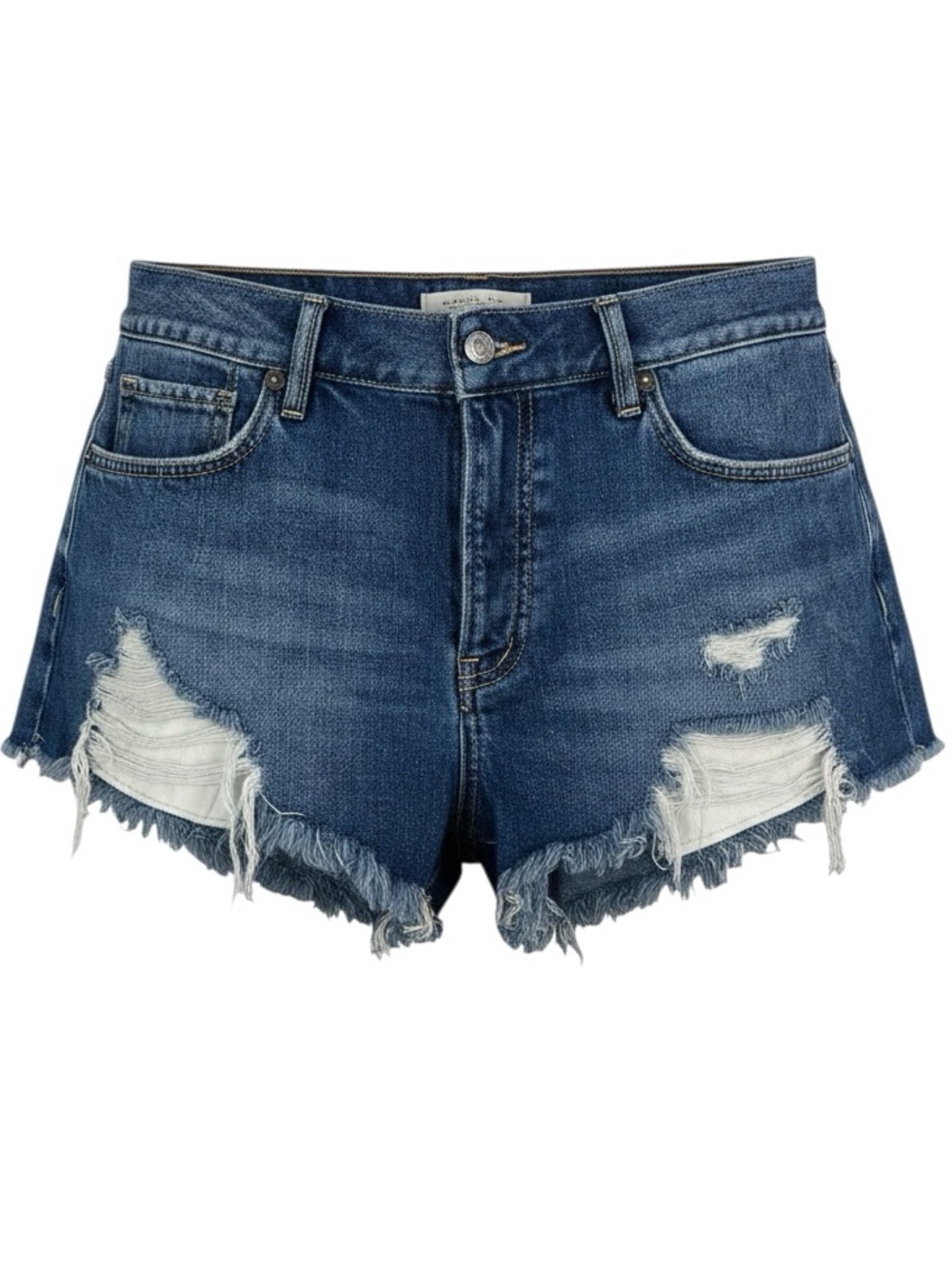 We The Free People Mid-Rise Heavily Distressed Cutoff Denim Short Shorts Boho 31